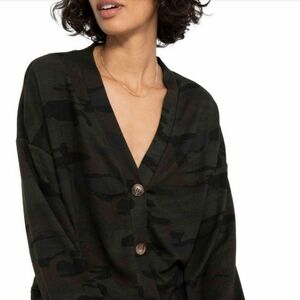 NWT Social Standards by Sanctuary Camo Button Front Cardigan Sweater